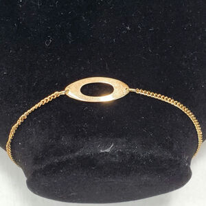 Avon Oval Gold Tone Link Chain Bracelet 4.25" Minimalist Classic Simple Basic